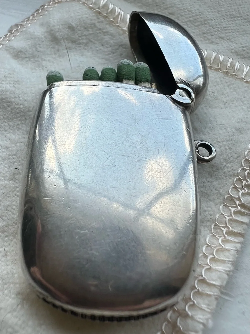 English Antique Sterling Silver Match Safe Vesta Case 925 Reynolds & Westwoods